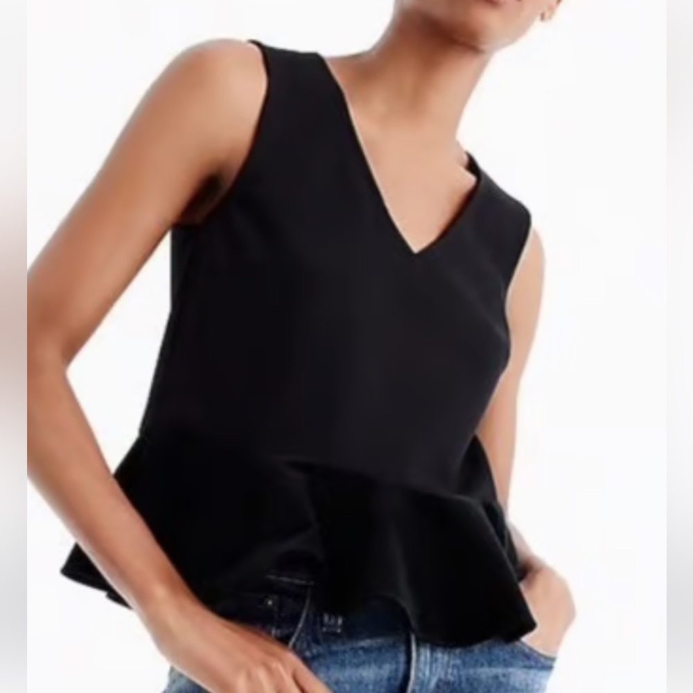 NWT J.Crew black Ponte Velvet peplum